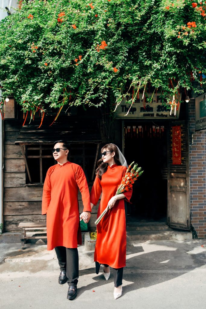 Chụp ảnh couple áo dài chân dung tone màu Hàn Quốc 2026
