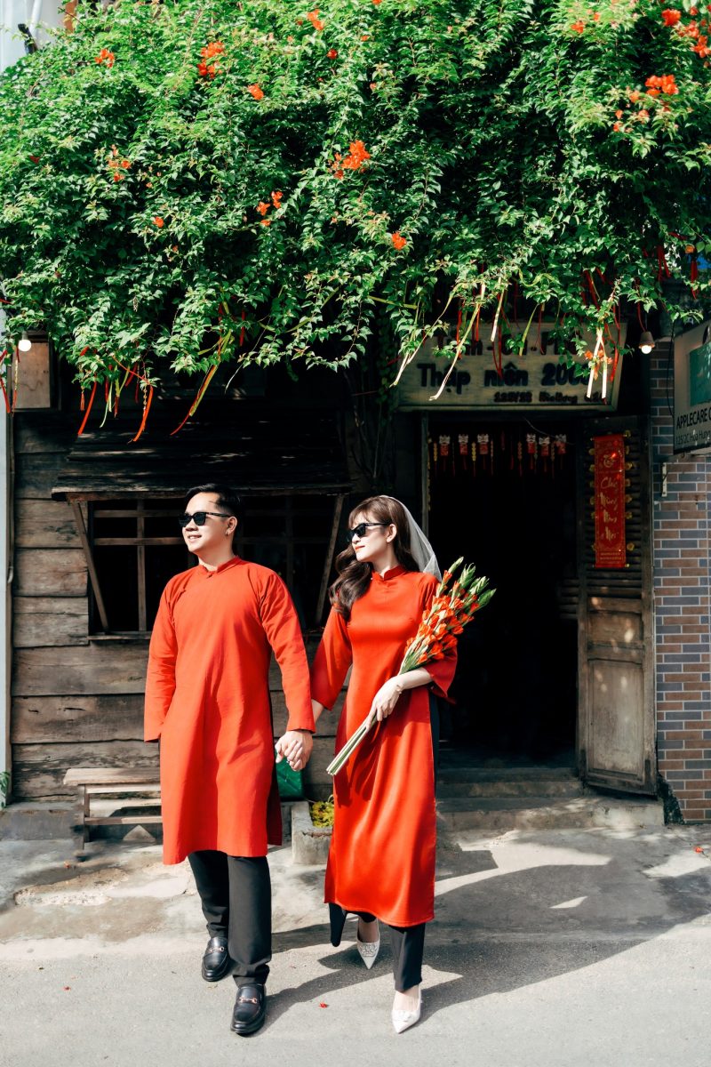 Chụp ảnh couple áo dài chân dung tone màu Hàn Quốc 2026