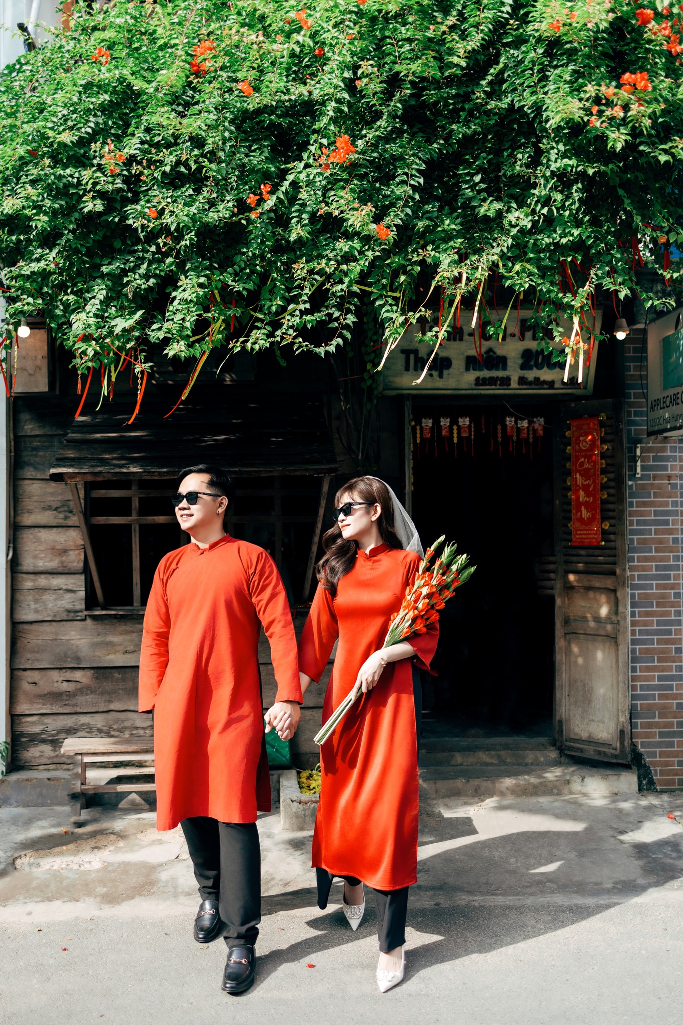 Chụp ảnh couple áo dài chân dung tone màu Hàn Quốc 2026